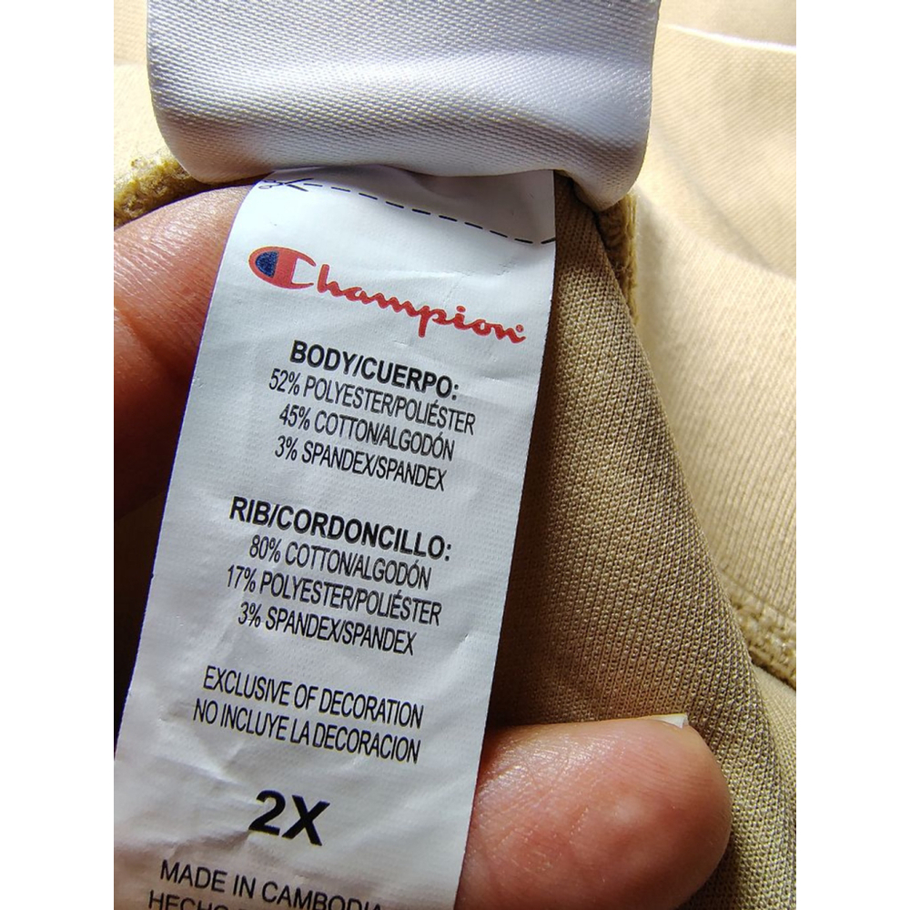 Champion Wide Leg Sweatpants 2X Beige Stripe Logo Athleisure Lounge Pants Plus - Picture 10 of 11